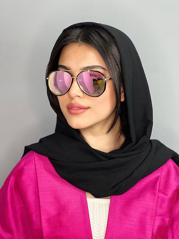 عينک آفتابی اورجينال زنانه خلبانی مشكی صورتی پلاریزه دیور — تصویر ۲
