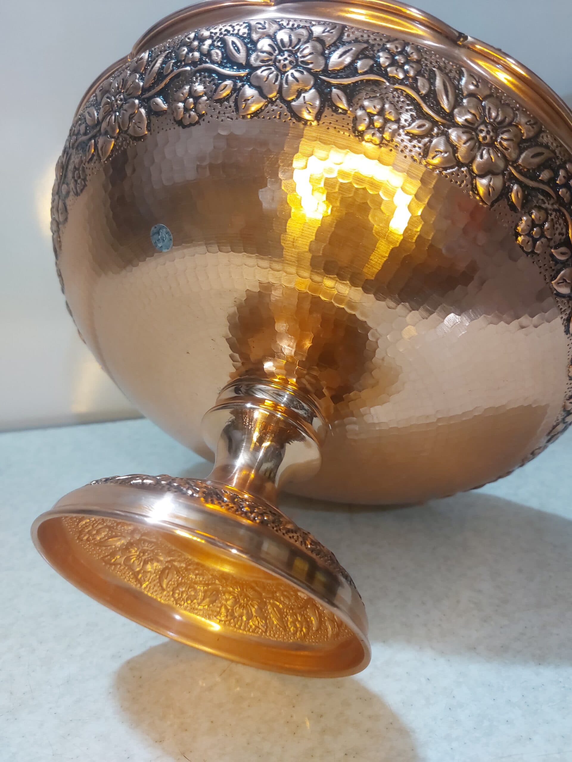 ست پذیرایی مسی گلبرگ ۴ تکه | شکلات‌خوری، آجیل‌خوری، شیرینی‌خوری و میوه‌خوری — تصویر ۴