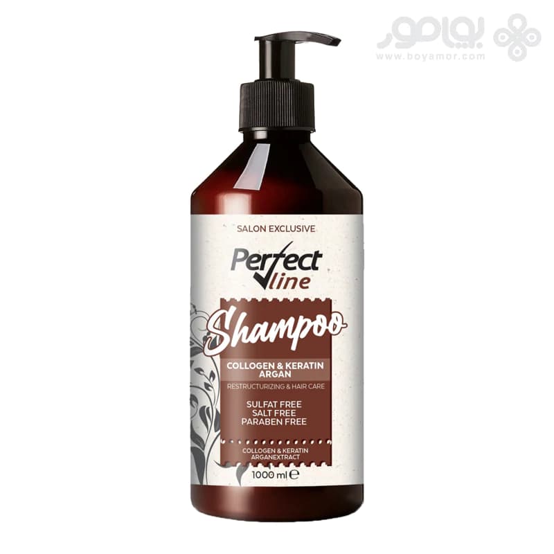شامپو ترمیم کننده پرفکت لاین مدل ARGAN & KERATIN حجم 1000 میل