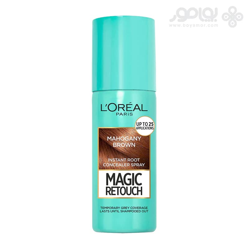 اسپری کانسیلر ریشه لورال مدل Magic Retouch رنگ قهوه ای ماهاگونی 75 میل