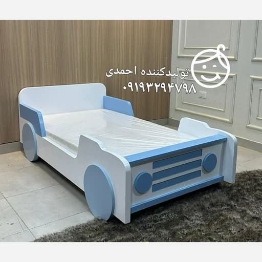 تخت خواب نوجوان کلاسیک طرح ماشین مبلمان فرنا مدل 1145279