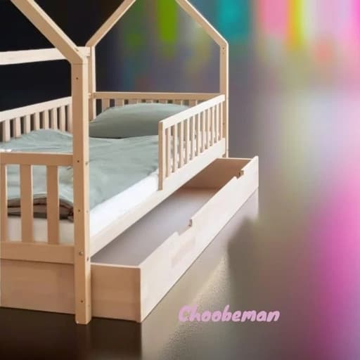 تخت خواب کلبه ای چوبی نوجوان کشو دار مناسب تشک 80-180 مبلمان فرنا مدل 1145260