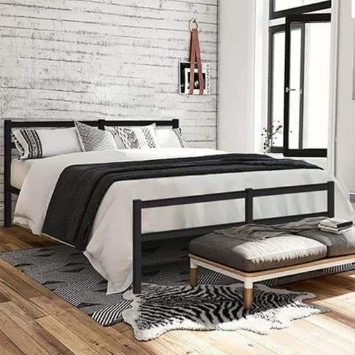 تخت خواب دو نفره چوب و فلز طرح الیکا با ارسال از کرج و پس کرایه مبلمان فرنا مدل 1145259