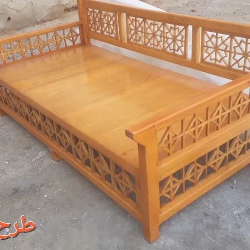 تخت شبکه ای سنتی چوبی طرح انصاری. هزینه ارسال بصورت پس کرایه مبلمان فرنا مدل 1142105