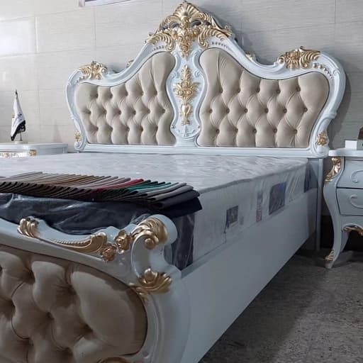 تخت خواب دونفره تمام منبت مبلمان فرنا مدل 1142032