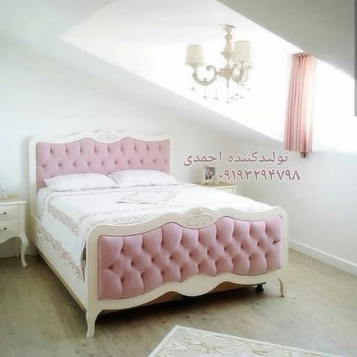 تخت خواب دونفره نازنین مبلمان فرنا مدل 1142027