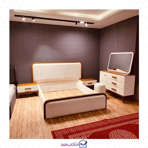 سرویس خواب دو نفره 160 ماکا چوب مدل روژین مبلمان فرنا مدل 1142008