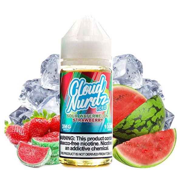 جویس هندوانه توت فرنگی یخ کلود نوردز | CLUOD NURDZ Sour Watermelon Strawberry Iced 100ml