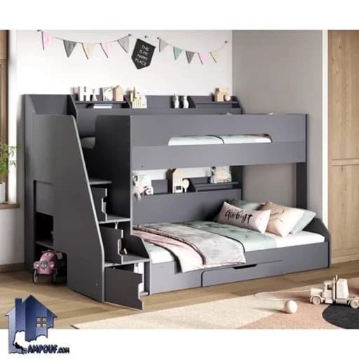 تخت خواب دوطبقه ای کودک ونوجوان F40030 مبلمان فرنا مدل 1141929