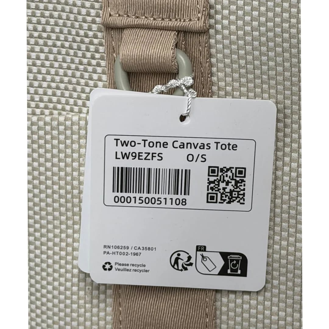 توت بگ لولولمون Two Tone Canvas Tote 10L — تصویر ۷