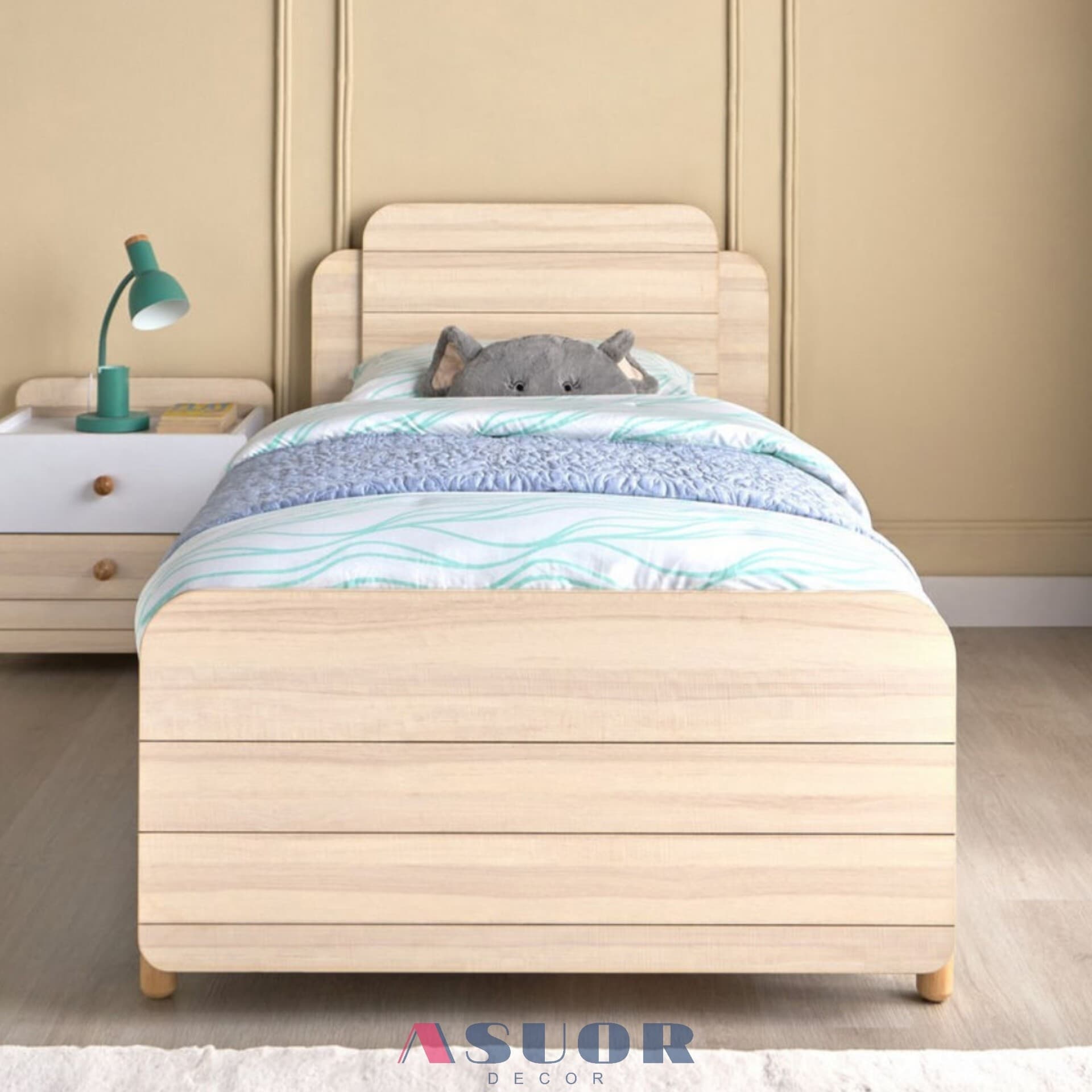 تخت T9011 سایز 90 در 200 mdf با کفه مبلمان فرنا مدل 1141860 — تصویر ۲