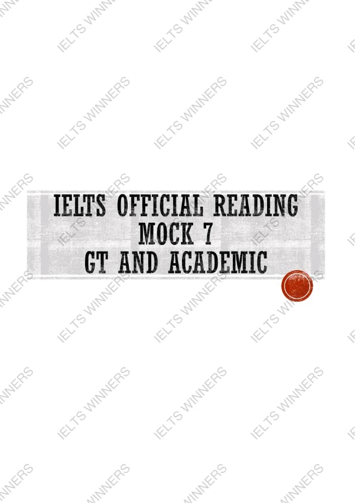 کتاب Reading Mock Test 7 GT & Academic (آزمون آزمایشی ریدینگ ۷؛ جنرال و آکادمیک) نسخه انگلیسی PDF