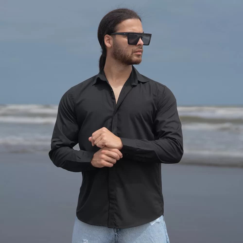 پیراهن مردانه مشکی کد 26525