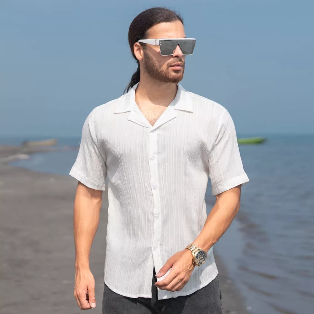 پیراهن مردانه سفید کد 26736