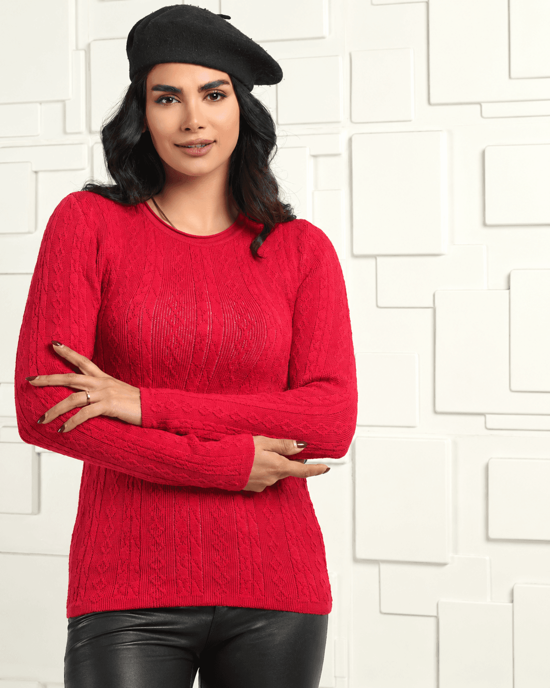پلیور زنانه بافت طرحدار کد 3250 — تصویر ۳