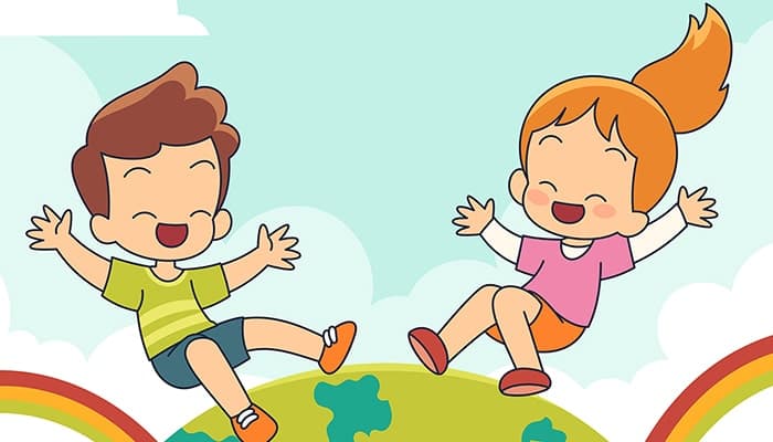 وکتور مجموعه کاراکتر بچه ها در حال بازی کردن