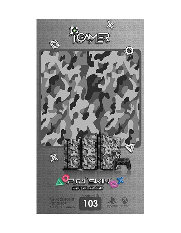 اسکین برچسب برای PS4 طرح ارتشی Grey