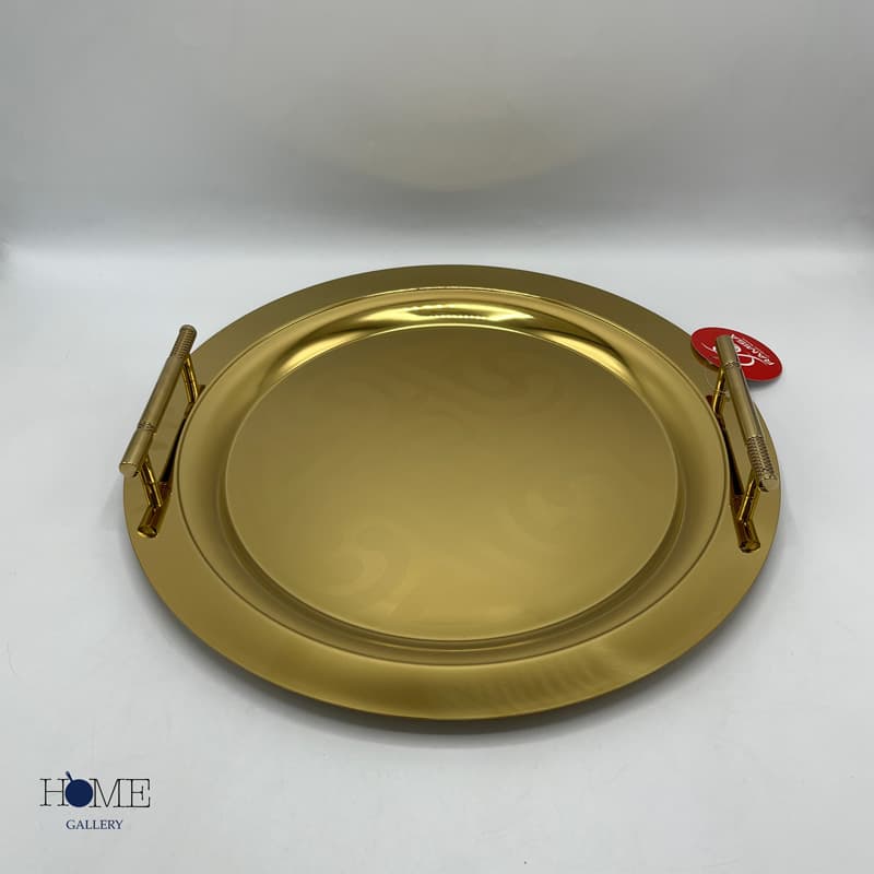 سینی استیل گرد طلایی رامیسا 01 — تصویر ۴