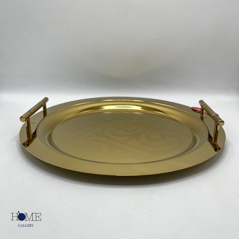 سینی استیل گرد طلایی رامیسا 01 — تصویر ۲