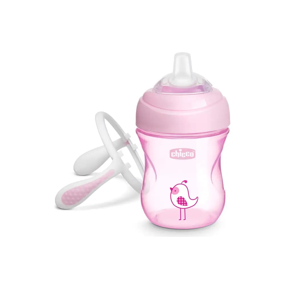 لیوان آبمیوه خوری سوپاپ دار 200 میل چیکو Chicco طرح جوجه
