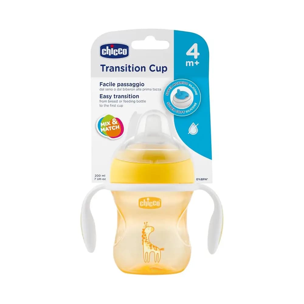 لیوان آبمیوه خوری سوپاپ دار 200 میل چیکو Chicco طرح زرافه