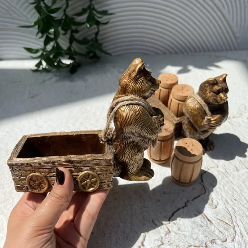 نمک پاش خرسی چوبی — تصویر ۳
