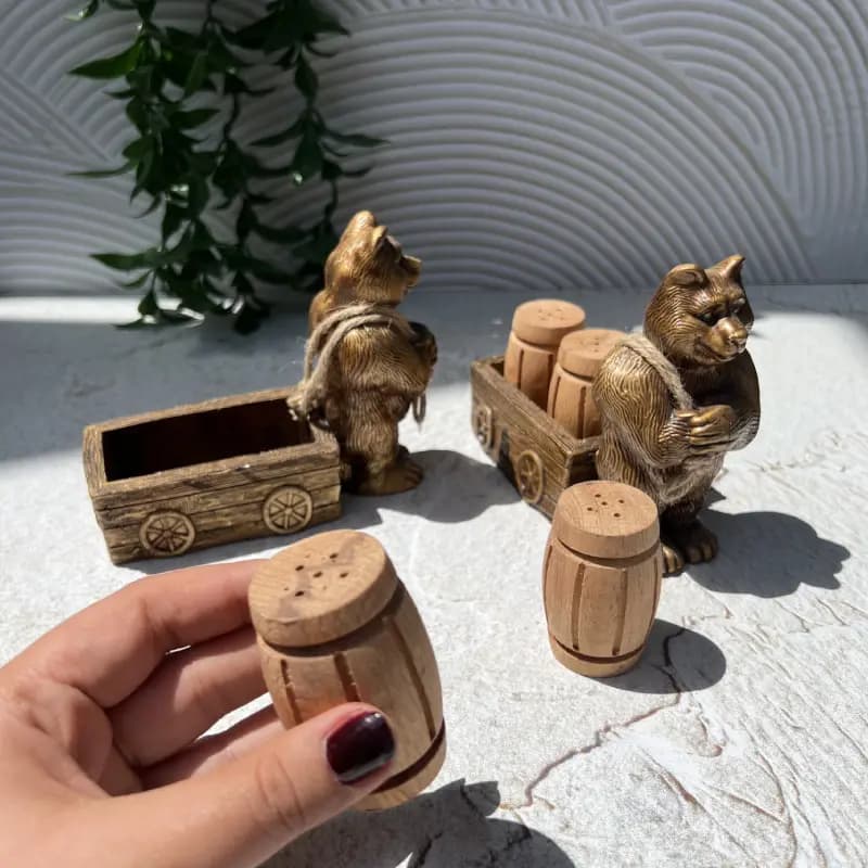 نمک پاش خرسی چوبی — تصویر ۲