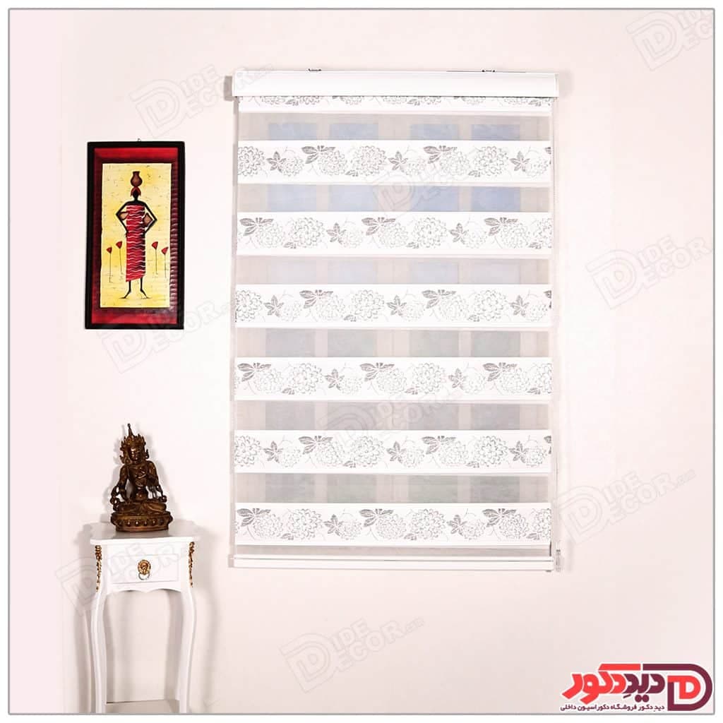 پرده زبرا ترک مدل گل دار کد S-337-5