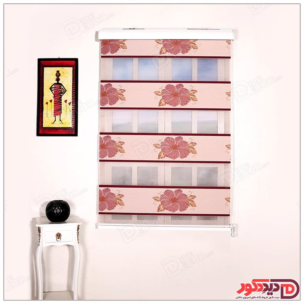 پرده زبرا ترک مدل گل دار کد LV-805