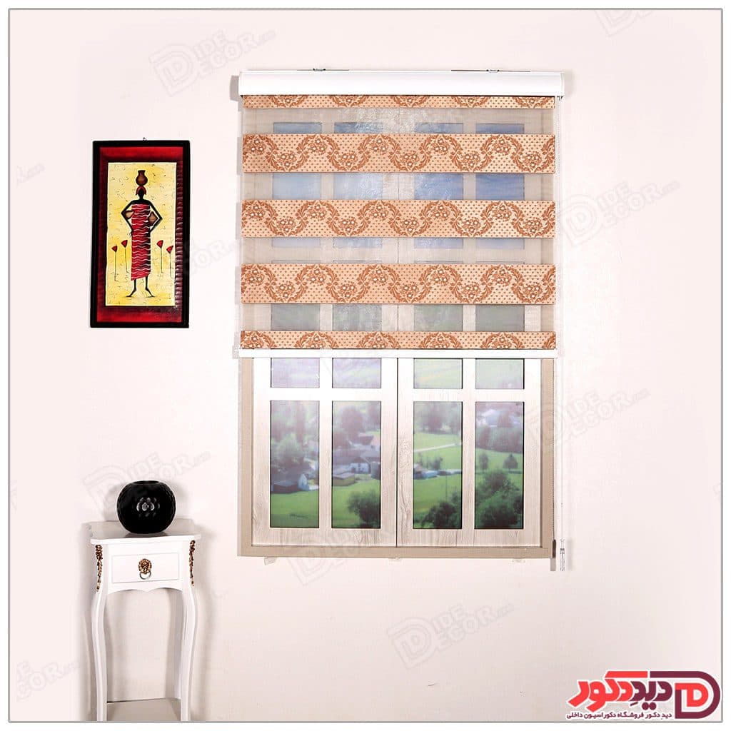 پرده زبرا ترک مدل گل دار کد JL-324-11 — تصویر ۳