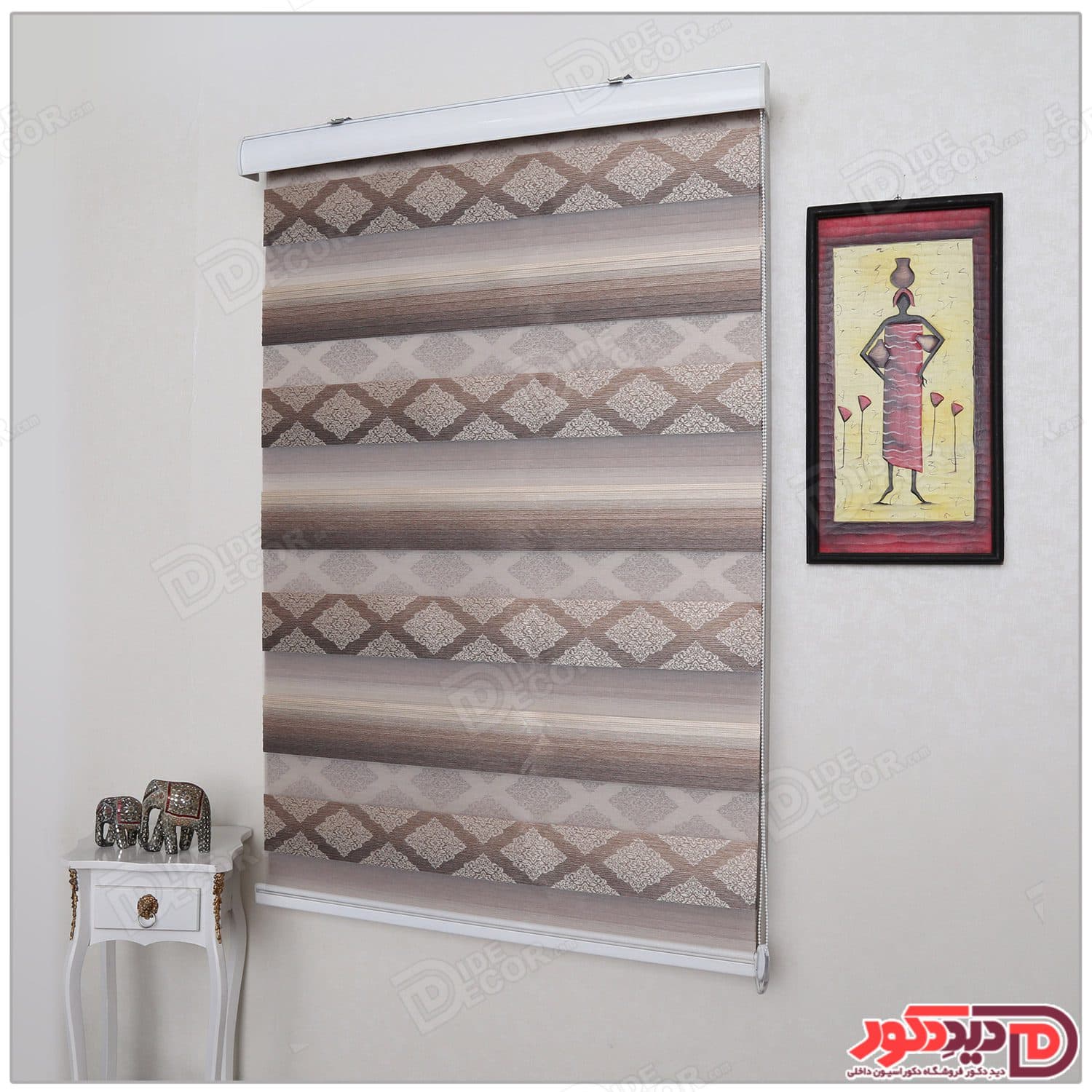 پرده زبرا ترک مدل پلیسه دار کد SNJ-5028-102 — تصویر ۵