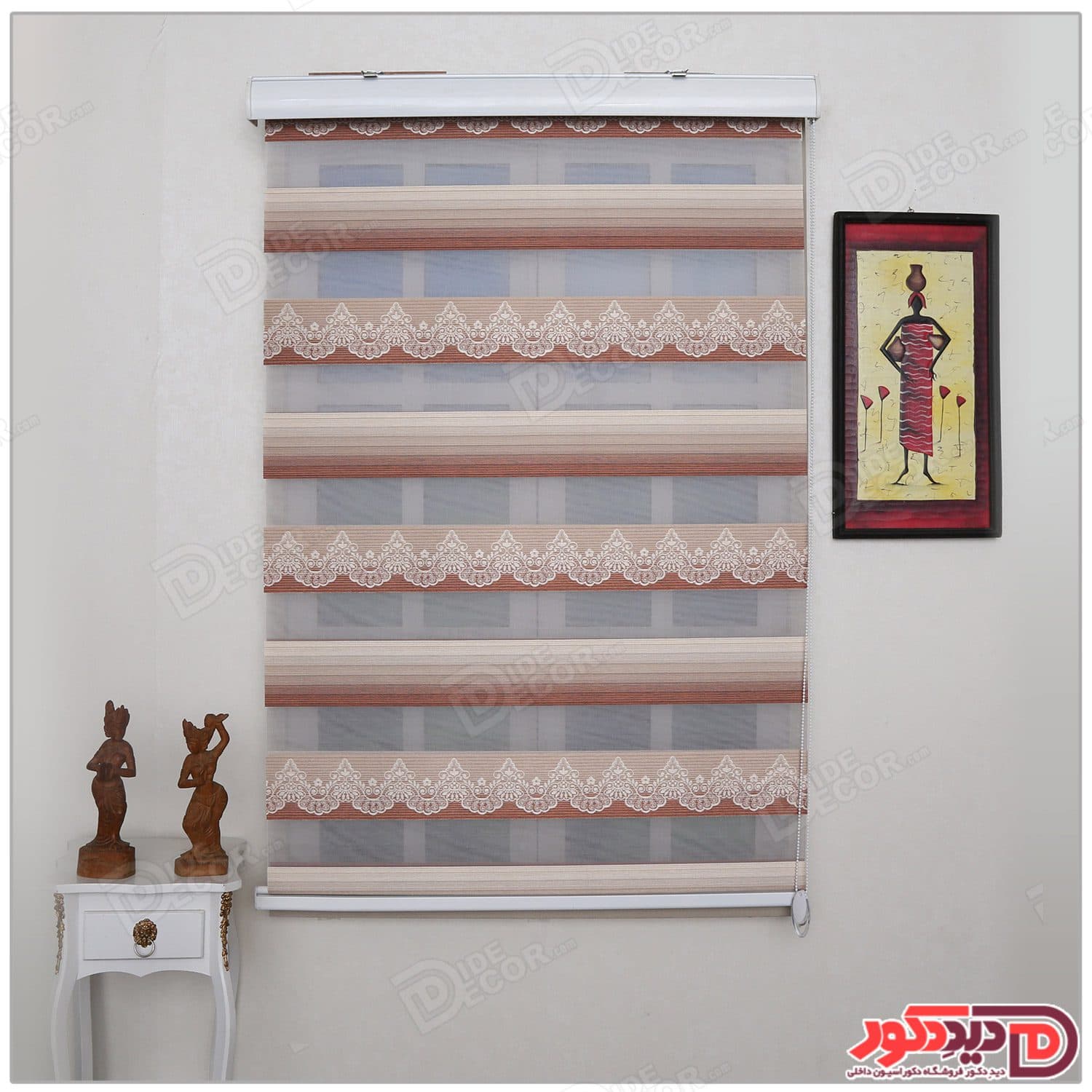پرده زبرا ترک مدل پلیسه دار کد SNJ-5027-107 — تصویر ۳