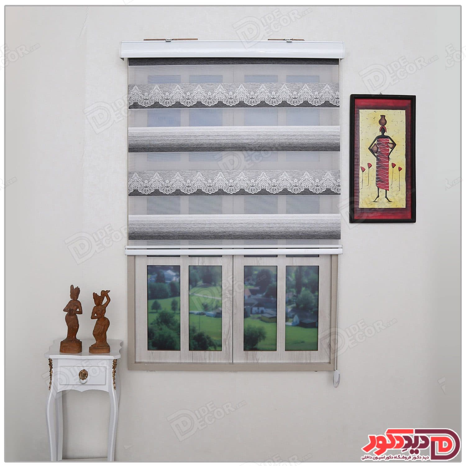 پرده زبرا ترک مدل پلیسه دار کد SNJ-5027-103