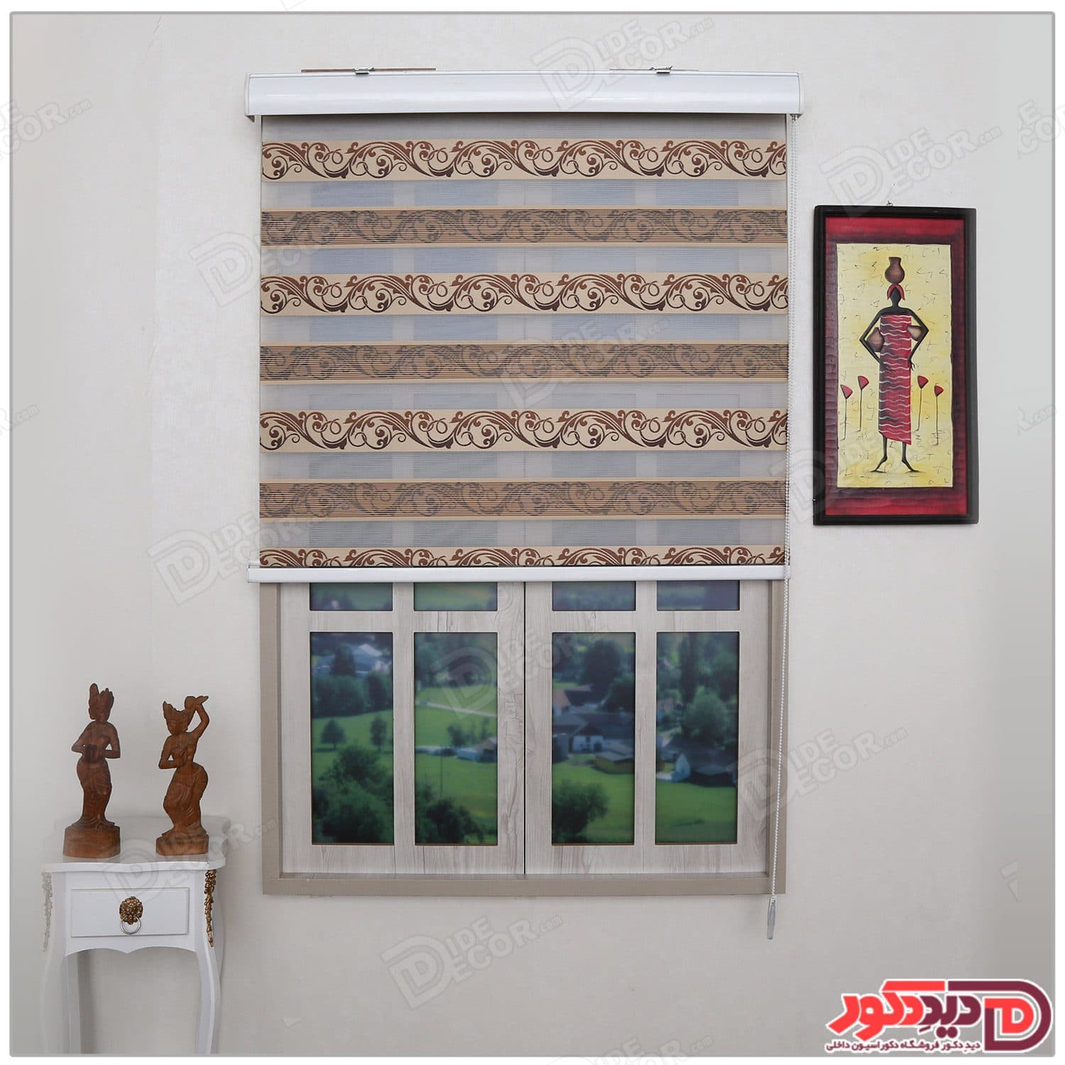 پرده زبرا ترک مدل پلیسه دار کد SNJ-5026-113
