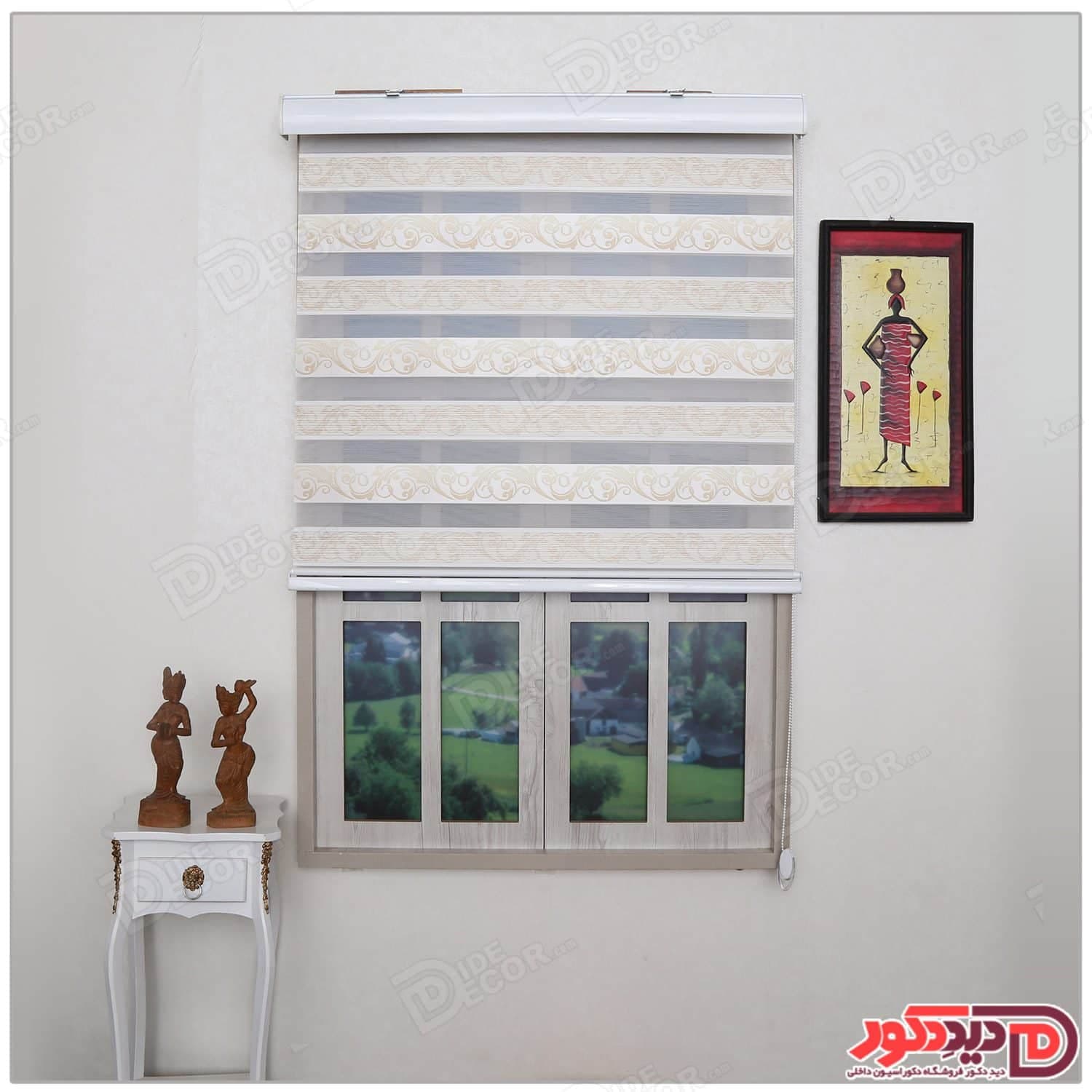 پرده زبرا ترک مدل پلیسه دار کد SNJ-5026-106
