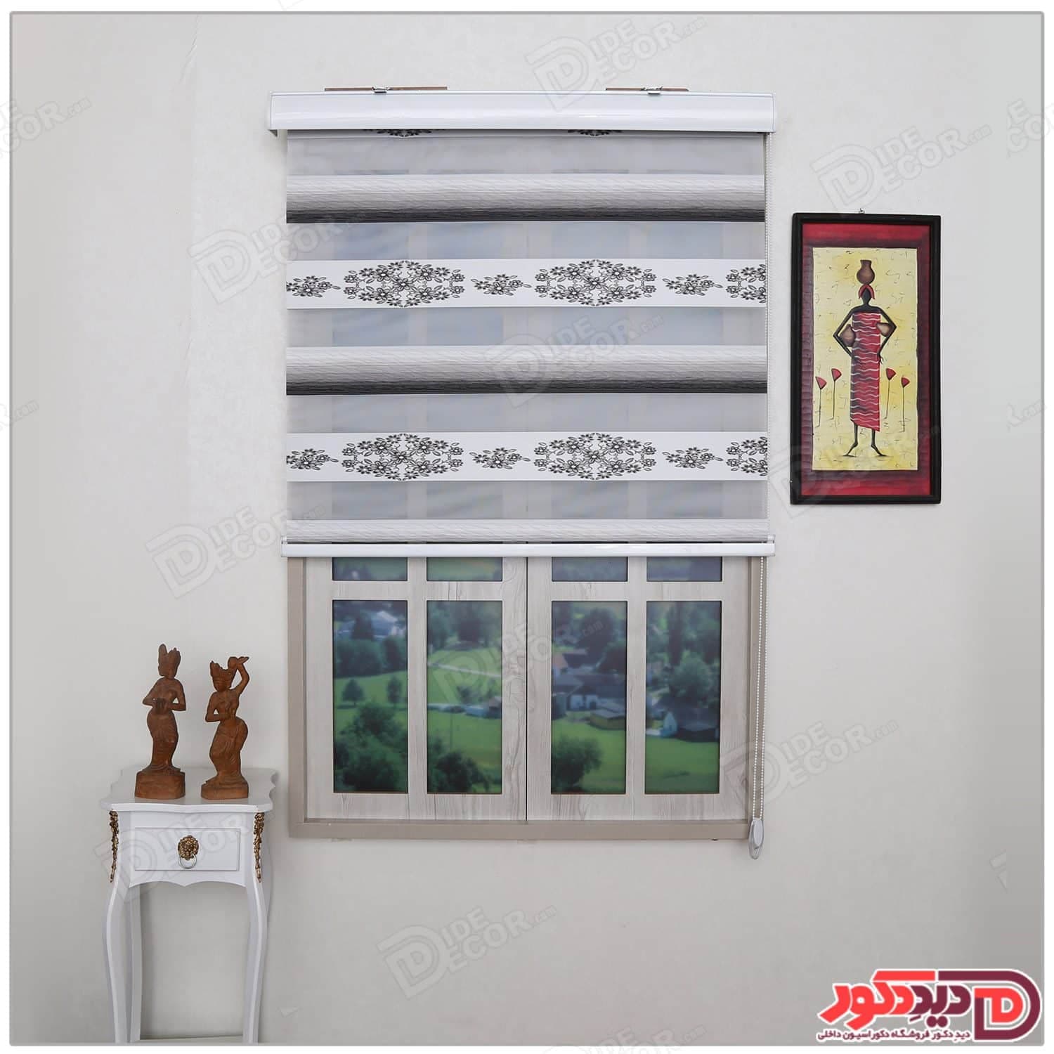 پرده زبرا ترک مدل پلیسه دار کد SNJ-5016-109