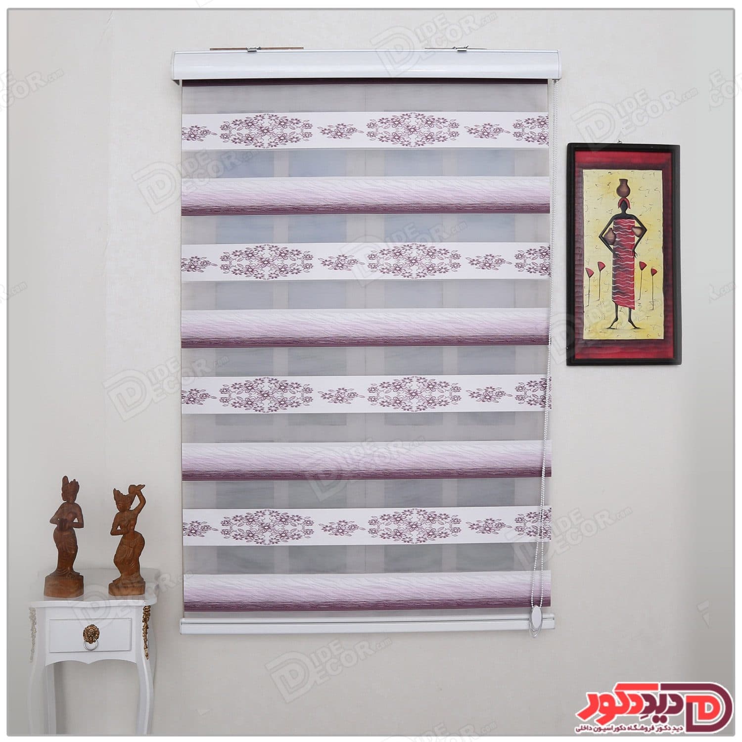 پرده زبرا ترک مدل پلیسه دار کد SNJ-5016-103 — تصویر ۳
