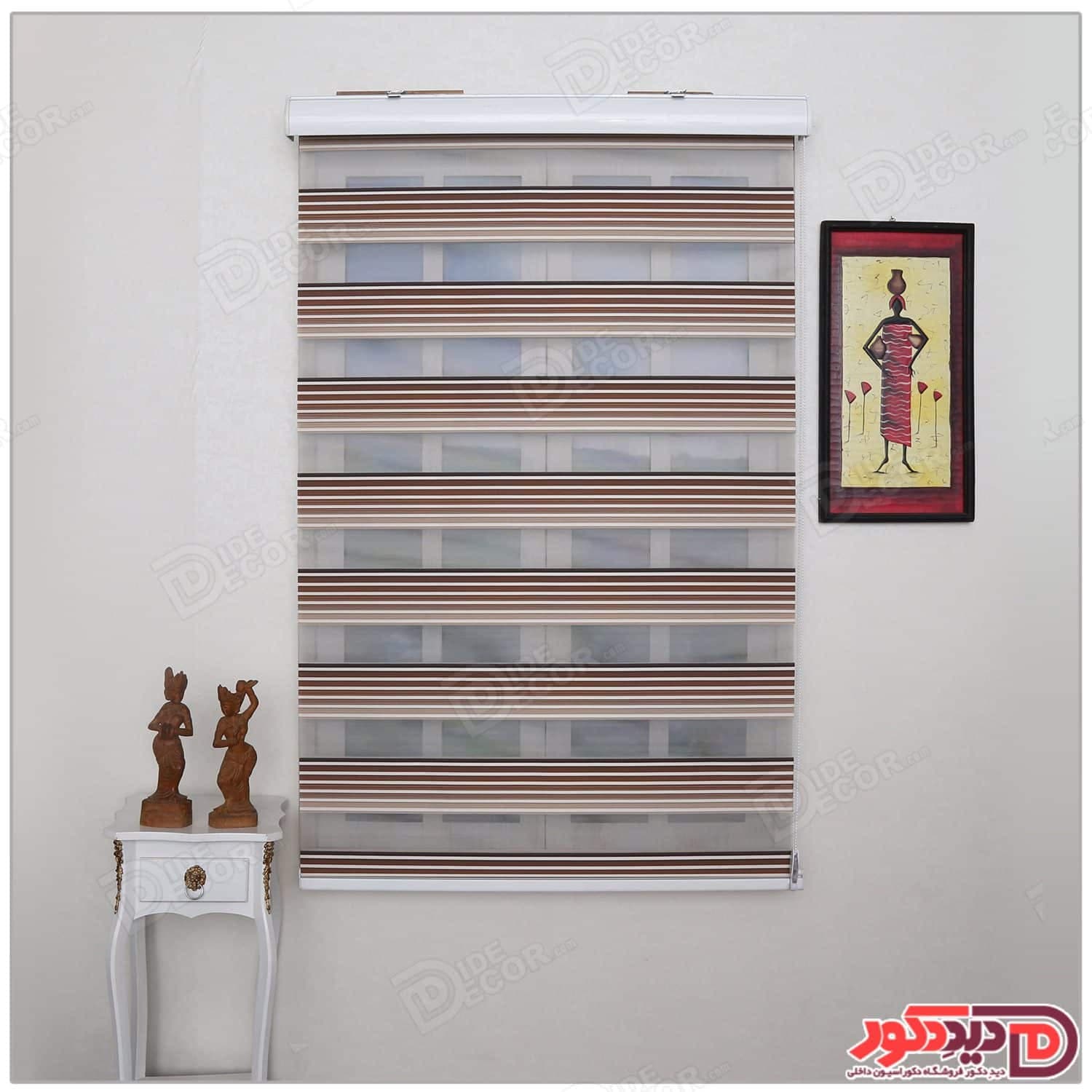 پرده زبرا ترک مدل پلیسه دار کد SND-5012-102 — تصویر ۳