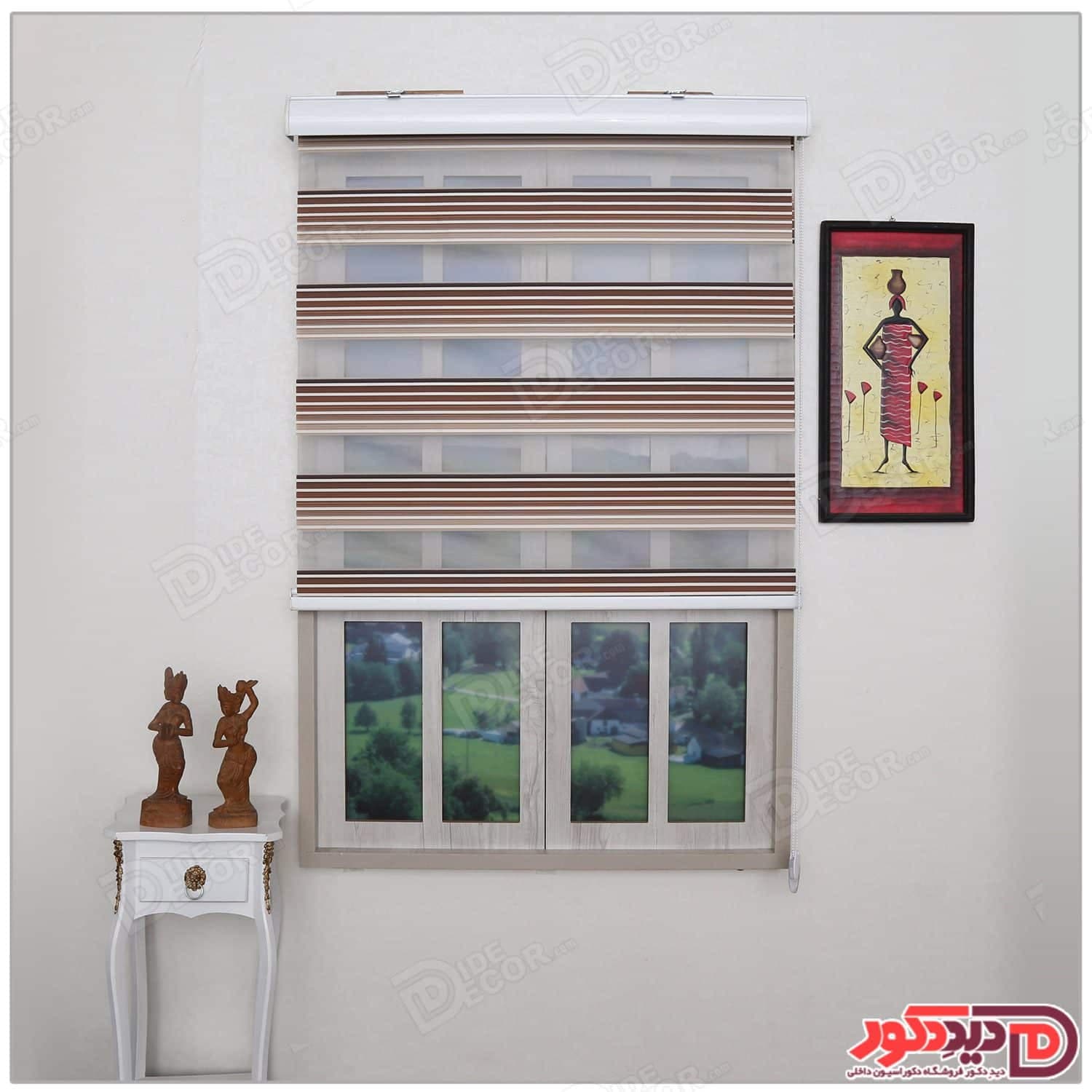 پرده زبرا ترک مدل پلیسه دار کد SND-5012-102
