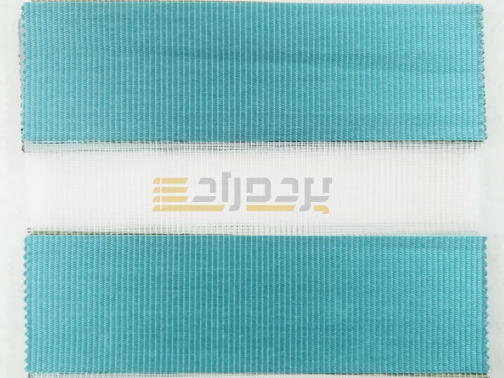 پرده زبرا ساده آبی فیروزه ای کد SND-154 — تصویر ۲