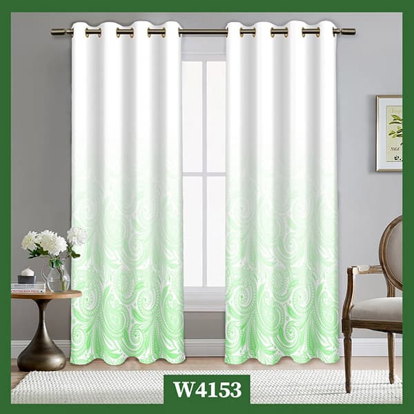 پرده چاپی طرح ترمه سبز کد W4153