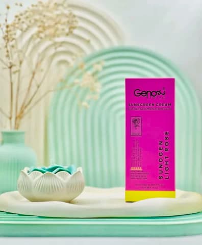 کرم ضد آفتاب SPF50 پوست چرب و مختلط ژنوبایوتیک رنگ رز روشن 50 میلی لیتر — تصویر ۴
