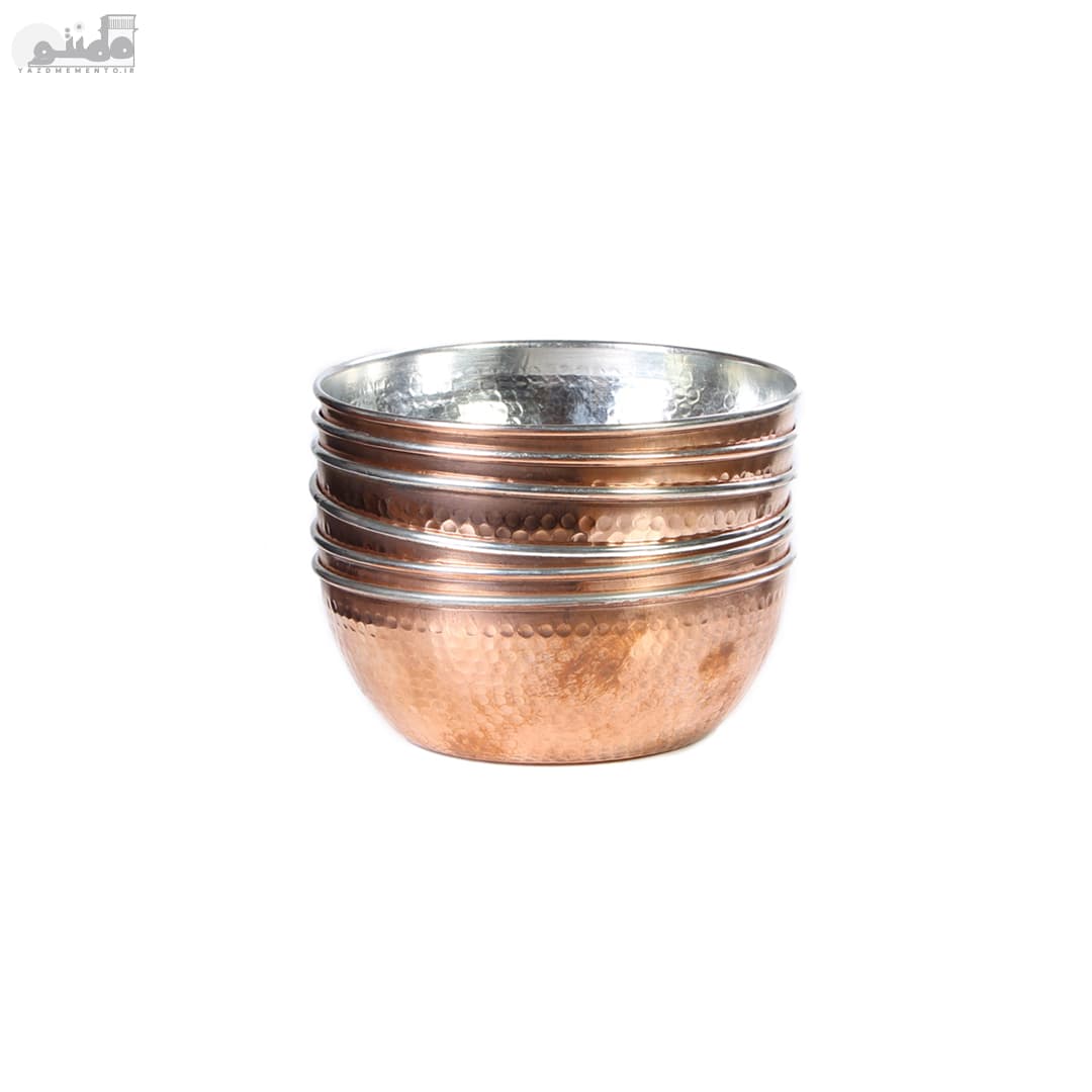 کاسه مسی زنجان مدل آبگوشت خوری 6 عددی — تصویر ۲