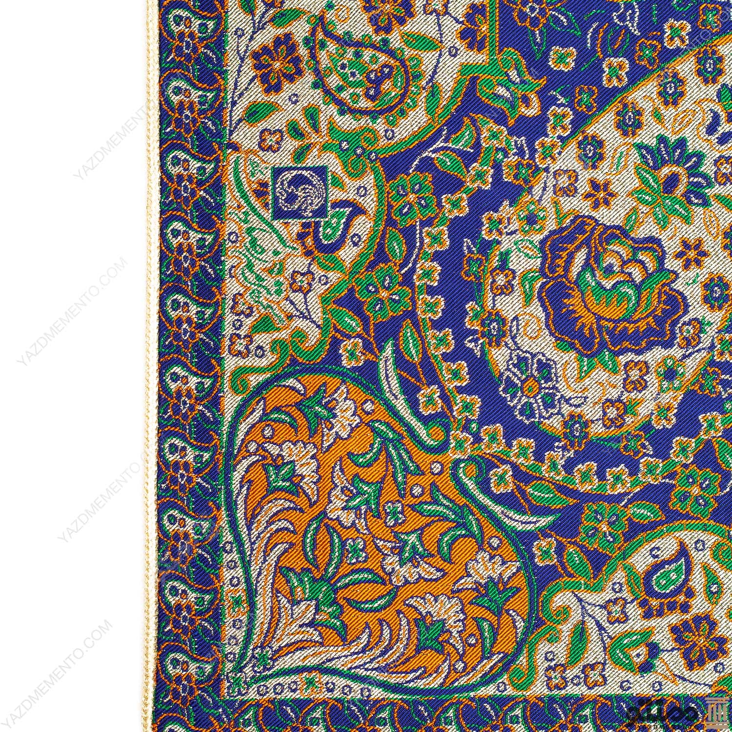 رومیزی ترمه مربع طرح هامون رنگ سرمه ای — تصویر ۶