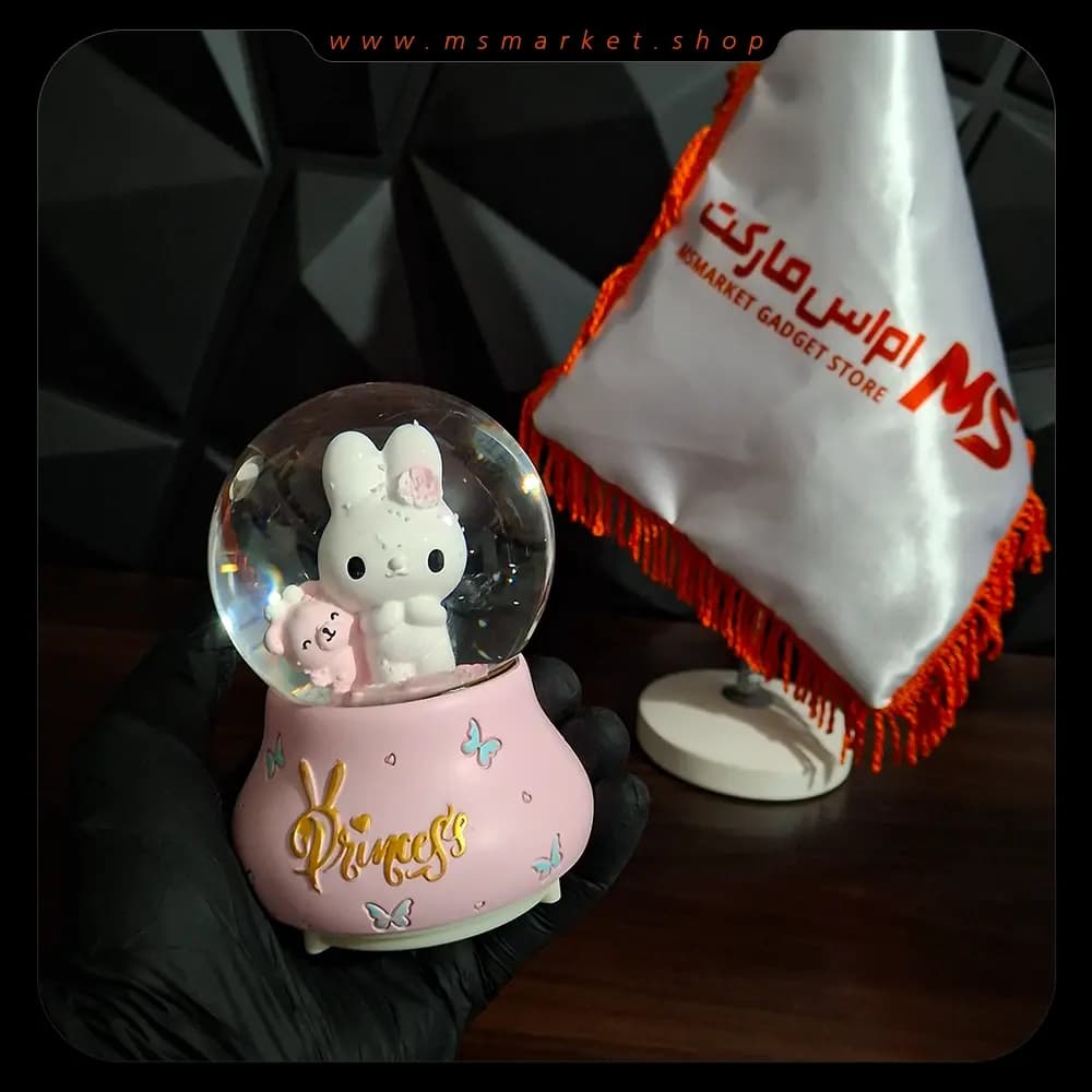 گوی پمپی چراغ دار طرح خرگوش — تصویر ۴