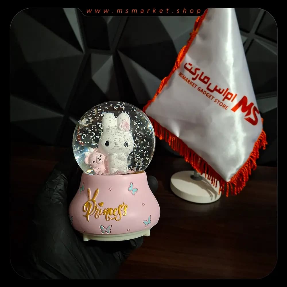 گوی پمپی چراغ دار طرح خرگوش — تصویر ۳