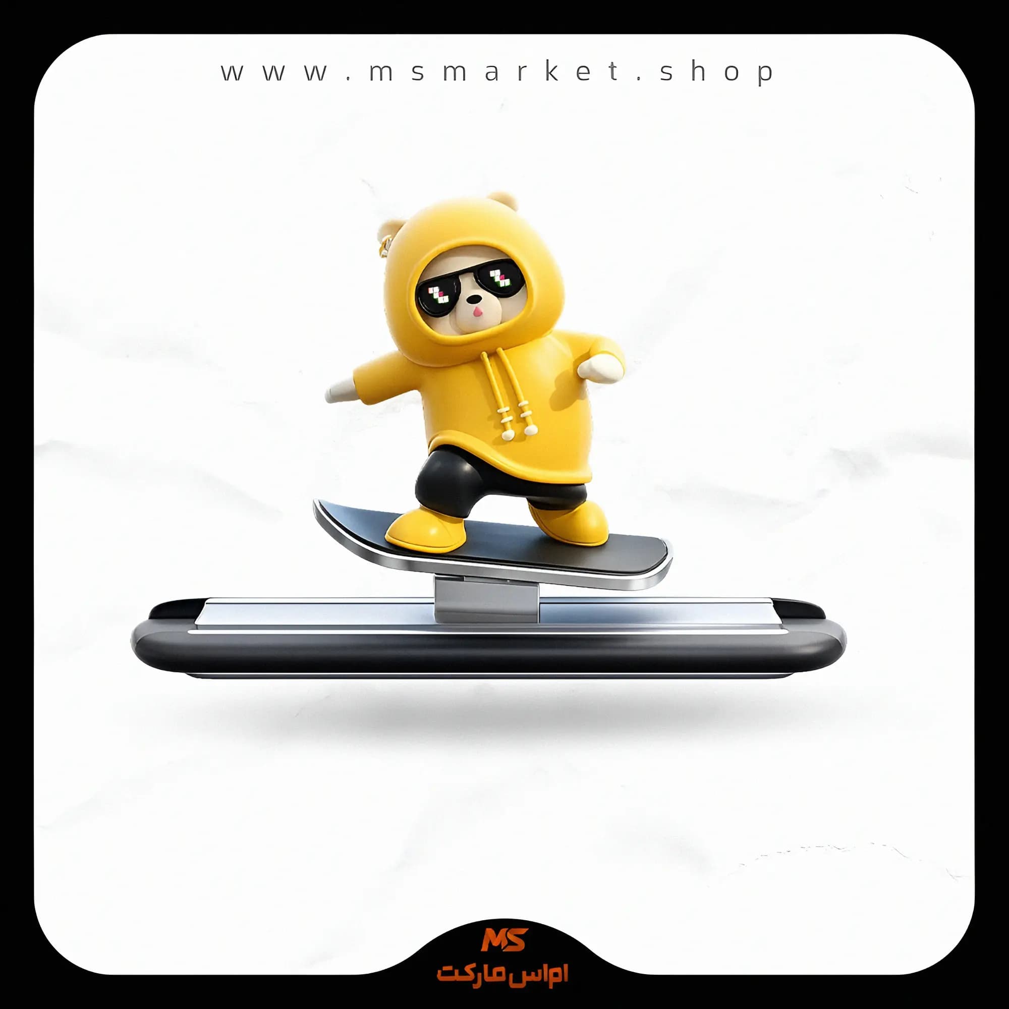 دکوری خرس اسکیت سوار متحرک خودرو