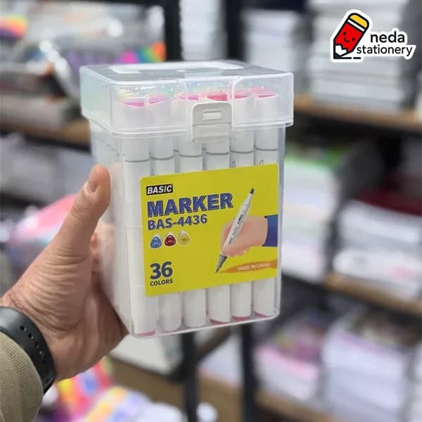 ماژیک طراحی بیسیک ۳۶ رنگ 2 سر — تصویر ۳