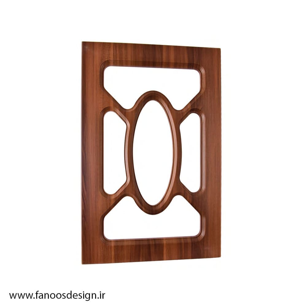 درب کابینت ویترینی روکش ممبران پنجره ای تک قاب بیضی کد 0129