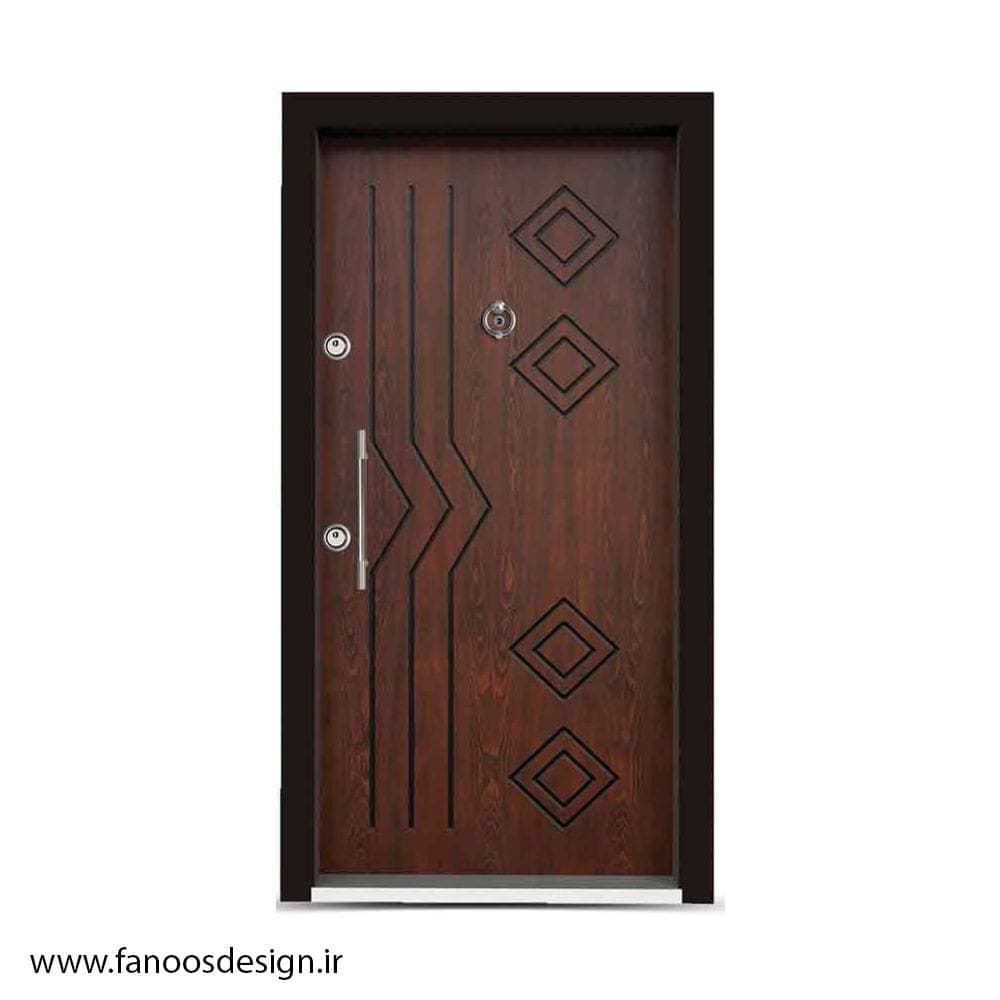 درب ضد سرقت کلاسیک با رنگ فندقی کد MT421